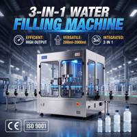 Machine de remplissage d'eau en bouteille monobloc, 3000 BPH, eau pure 500 ml 1 L PET pour projet de ligne de production d'eau potable pour startups