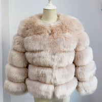 Mode élégant fausse fourrure de renard manteau femmes de haute qualité à manches longues épais chaud vestes fourrure solide manteau d'hiver