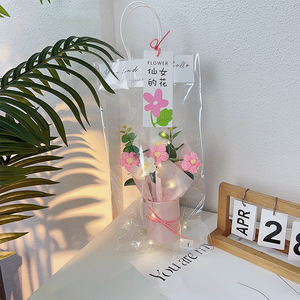 Hete Stijl Valentijnsdag Moederdag Cadeau Pluche Bloemenbundel Verjaardag Handheld Bloem Handgeweven Bloem - Product Image 5