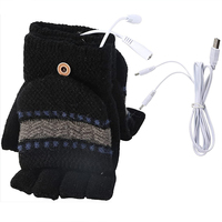 Gants chauffants pour femmes Gants chauds pour ordinateur portable Chauffe-mains électriques Demi-mains Gants chauffants