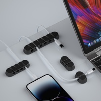 Organisateur de câbles en silicone adhésif pour gestion des fils et câbles de charge USB - Idéal pour le dropshipping