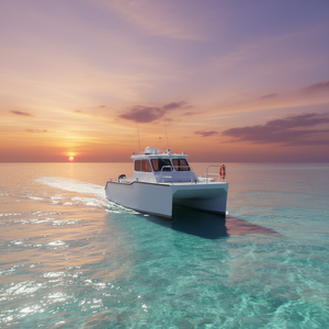 Catamaran en alliage d'aluminium de 32,5 pieds, bateau de pêche pour passagers, 12 personnes, bateau à moteur soudé de qualité marine pour les excursions aux îles - Product Image 1
