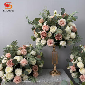 Novedad: Bola de Flores Artificiales Color Rosa Empolvado, Decoración de Mesa para Bodas, Centro de Mesa - Product Image 6