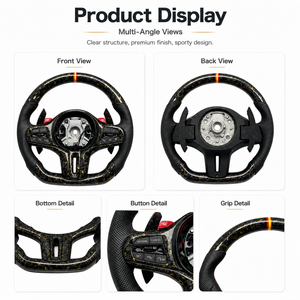 Volants en fibre de carbone personnalisés d'usine OEM, avec grip sportif et garniture intérieure de remplacement, accessoires automobiles de style course Pro pour BMW - Product Image 5
