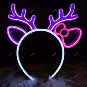 Serre-tête lumineux personnalisé en acrylique à piles avec oreilles de lapin <span class=keywords><strong>LED</strong></span>, enseigne néon, accessoire de fête, décoration lumineuse - Product Image 4