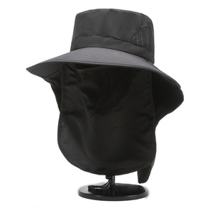 Bucket Hat With Face And <b>Neck</b> Cover Breathable Sun Protection For Outdoor Fishing Adults <b>Light</b> Gray - Product Image 4