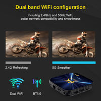 Boîtier de streaming Smart TV H96max Allwinner H313 Quad Core Android 12.0 2 Go de RAM 4K avec télécommande vocale Bluetooth