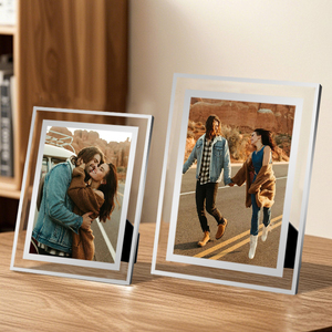 Cadre <span class=keywords><strong>photo</strong></span> en <span class=keywords><strong>verre</strong></span> cristal argenté 4x6 pouces avec impression sérigraphique pour bureau - Offre spéciale - Product Image 6