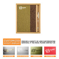 Coffret Cadeau Stylo et Carnet A5 Rigide Personnalisé avec Logo, en Fibre de Thé Recyclée Écologique, Sérigraphié – Idéal pour Événements d'Entreprise