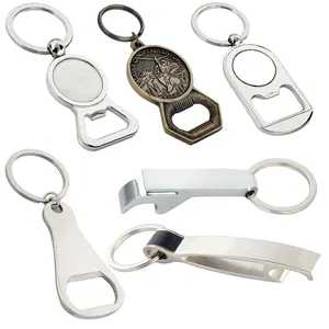 Personalized Engraveable Keyholder Zinc Alloy Stainless Steel Brand House Bar Beer Metal Custom Logo Bottle Opener Keychain