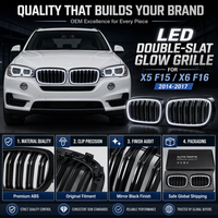 Calandre avant LED étanche IP67 pour BMW X5 F15 X6 F16, avec éclairage blanc intégré 6000K, remplacement de jante lumineuse