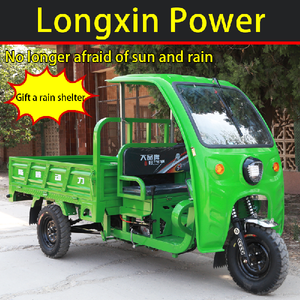 Three-Wheel Agricultural Freight Motorcycle Closed Body with Canopy Pull Load King for Passenger Use <b>Gasoline</b> Power - Product Image 2