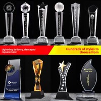 Trophée en cristal personnalisable avec plaque, récompenses pour concours scolaires d'enfants, trophées en quartz transparent, médailles à cinq branches