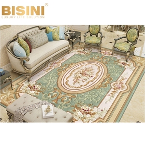 Style français Villa <span class=keywords><strong>Beige</strong></span> fait à la main zone florale <span class=keywords><strong>tapis</strong></span> et <span class=keywords><strong>tapis</strong></span> haute pile touffeté à la main laine épaisse résistance à l'usure conception sculptée - Product Image 4