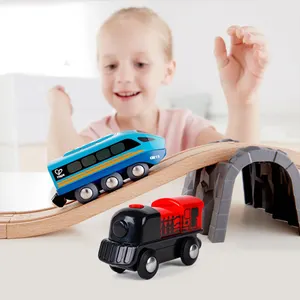 हेप Hight गुणवत्ता वाले बच्चे लकड़ी ट्रेन ट्रैक रेलवे कार बच्चे बैटरी संचालित इंजन स्लॉट चित्रा मॉडल ट्रेन खिलौने बच्चों के लिए सेट