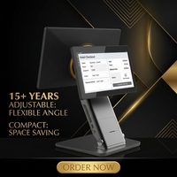 Sistema POS de Pantalla Dual de 15.6 Pulgadas, Caja Registradora Todo en Uno, Terminal POS EPOS con Punto de Venta Táctil e Impresora