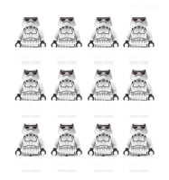 12 figurines de blocs de construction, poupées assemblées, personnages mandaloriens, soldats clones, marionnettes robots, briques de construction jouets