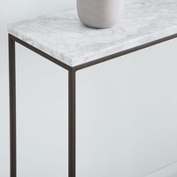 Table console de salon de luxe faite à la main SWT 2026 avec marbre et métal pour usage hôtelier