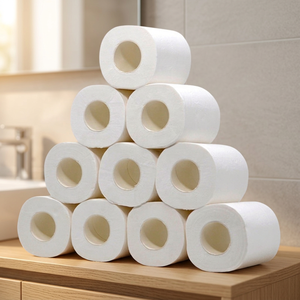 Rouleaux de papier toilette jetables en vrac OEM ODM, rouleau standard 1 pli, doux, épais, résistant, 15 GSM, pâte de bambou, écologique, KIYA Home - Product Image 3