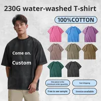 Kaos Batik Vintage 230g 100% Katun Tebal Polos Custom, Lengan Pendek, Model Drop Shoulder, Retro Street, Loose Fit