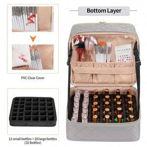 Étui organisateur pour vernis à ongles, échantillon gratuit, contient une lampe à ongles et 32 flacons, sac de rangement pour outils de manucure, sac pour accessoires à ongles - Product Image 3