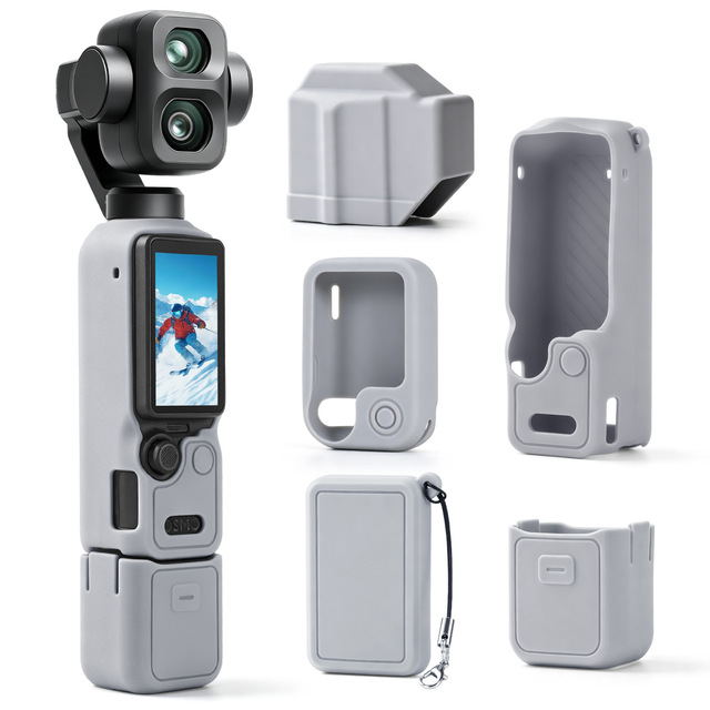 Silicone Protective Case for DJI Osmo Pocket 4 Pro Action Camera Protective Four-Piece Set for Sport Camera Accessories