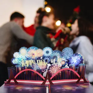 Cartes de vœux 3D écologiques et recyclables avec lumières LED et musique pour le Nouvel An – Offre Spéciale - Product Image 3