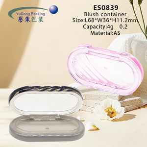 <span class=keywords><strong>Palette</strong></span> de fards à paupières ovale ES0839 vide 4g en plastique recyclable avec couvercle à motif ondulé transparent, conteneur pour blush, couleur et logo personnalisables, maquillage - Product Image 1