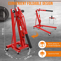 Grue hydraulique robuste de 2 tonnes pour levage de voitures en acier, idéale pour usage en atelier