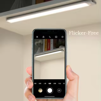 Éclairage intérieur ultra-mince 3 couleurs à intensité variable 5v Usb Rechargeable armoires de cuisine placard armoire Led détecteur de mouvement lumière