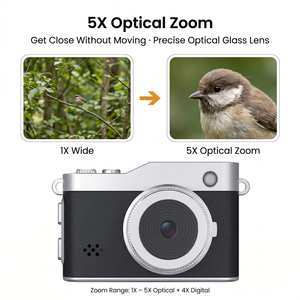 Cámara Digital Compacta Retro de 64MP, 2.5K, 1440P, 11 Filtros, Selfie, TF 128GB, Ligera, de Bolsillo, para Niños - Product Image 3