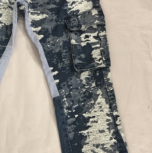 แฟชั่นบดกางเกงยีนส์ y2k ผู้ชายสีดําและสีขาวพรางกางเกงยีนส์ถุงกางเกงยีนส์กางเกงที่กําหนดเองสําหรับผู้ชาย - Product Image 6