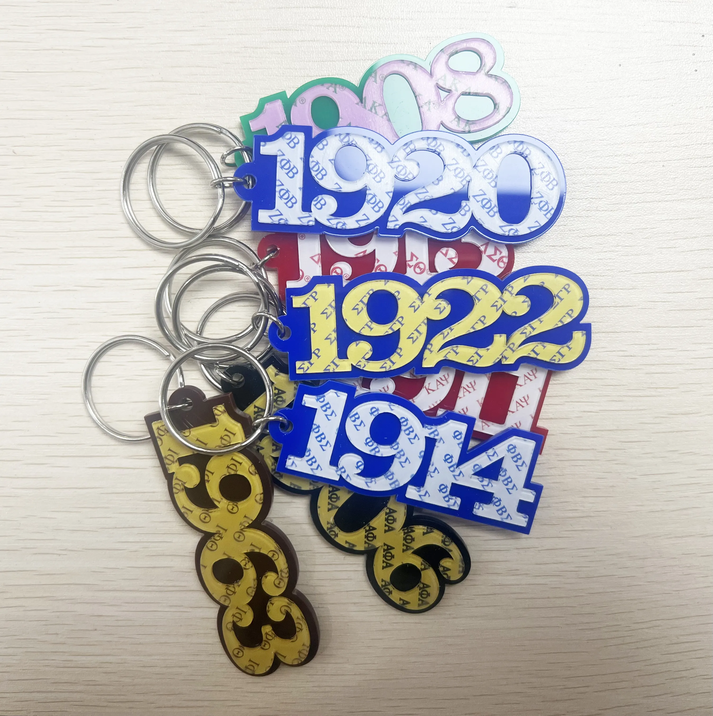 All Groups Custom Made Zeta Phi Beta Sorority Chapters Acrylic Keychain Greek Letters Plastic Keychain Motel Keychain