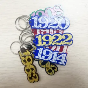 Tất cả các nhóm tùy chỉnh thực hiện Zeta phi Beta sorority chương Acrylic Keychain Hy Lạp chữ nhựa Keychain motel Keychain