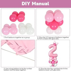 <span class=keywords><strong>Torre</strong></span> de Globos Rosa Número 2 de 40 Pulgadas, Decoraciones <span class=keywords><strong>para</strong></span> el 2º Cumpleaños de Niñas, Decoración <span class=keywords><strong>para</strong></span> Baby Shower - Product Image 5