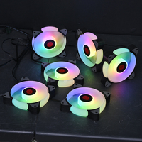Vente en gros UFO 4pin automatique RGB lumières 6pin contrôle externe boîtier d'ordinateur ventilateurs de refroidissement par air 12cm