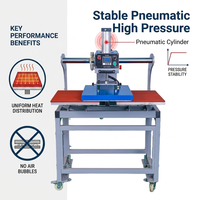 Presse à chaud pneumatique double station 16x24 pouces pour sublimation, machine de transfert pour impression de logos sur t-shirts avec positionnement laser
