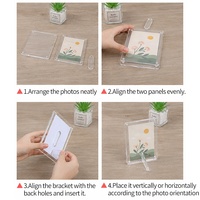 Cadre photo magnétique en acrylique transparent, support de bureau, support d'affichage à aimant puissant pour photos, cartes postales, cadre de table personnalisé