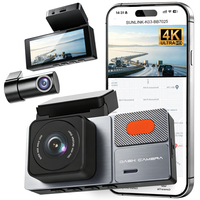 Caméra embarquée double objectif 3,0 pouces 4K+1K, enregistreur vidéo de voiture, enregistrement en boucle, DVR, caméra de voiture WIFI, surveillance de stationnement 24H