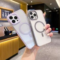 Étui de téléphone magnétique style Ins, peint par pulvérisation, pour 15 Pro, cadre couleur bonbon, étui de protection magnétique trois-en-un