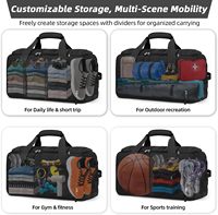 Sac de sport tactique en jean imperméable avec séparation humide/sec, séparateurs amovibles et bandoulière pour voyage et natation