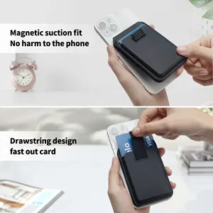 Detachable Leather Wallet Phone Case Card Holder With Stand Custom Magnetic Wallet Magnetic Leather Card Holder