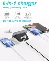 Base de Carga Rápida USB-C PD20W de 35W y 3 Puertos, Material ABS, Soporte para Teléfono Móvil con Enchufes para EE. UU./Reino Unido/UE, Base de Escritorio
