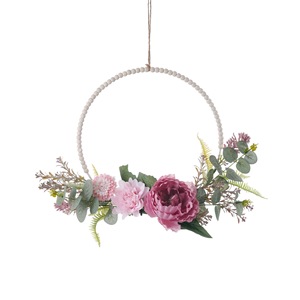 CallaFloral Artificial Flower <b>Wreath</b> Pink Peony Dahlia Semi Circular Wedding Wall Decoration Plastic Woven Fabric CF01359A - Product Image 5