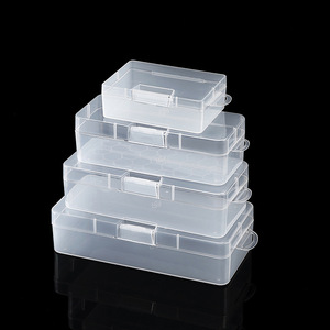 Transparent Plastic Storage Box Rectangle Snap On PP Office Organizer Stationery Jewelry Parts Container With Lid - Product Image 2