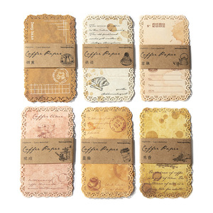 Lot de 10 feuilles de papier brun ajouré en dentelle, série vintage, pour fond de carte - Product Image 5