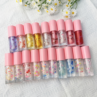 Huile à lèvres végétalienne Fruit Shimmer haute pigmentation, 6 couleurs, transparente, hydratante, avec breloques fruit 3D mignonnes, effet repulpant