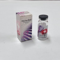 Flacons stériles transparents de 3 ml à 10 ml avec bouchon en caoutchouc, impression de logo personnalisée, boîte de flacons de 10 ml et étiquettes, autocollant imperméable