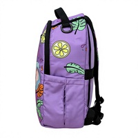 Sac à dos mignon en forme d'éléphant de dessin animé pour enfants, fermeture éclair, imprimé de fruits tropicaux vibrants, grande capacité, sac à dos d'école, compartiment pour ordinateur portable