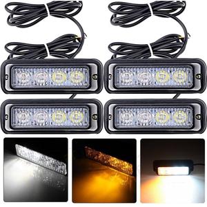 Barres lumineuses LED <span class=keywords><strong>4</strong></span> Watts en gros, double couleur, 12V, feux de signalisation clignotants pour véhicules, feux de détresse pour moto, clignotants latéraux - Product Image 5